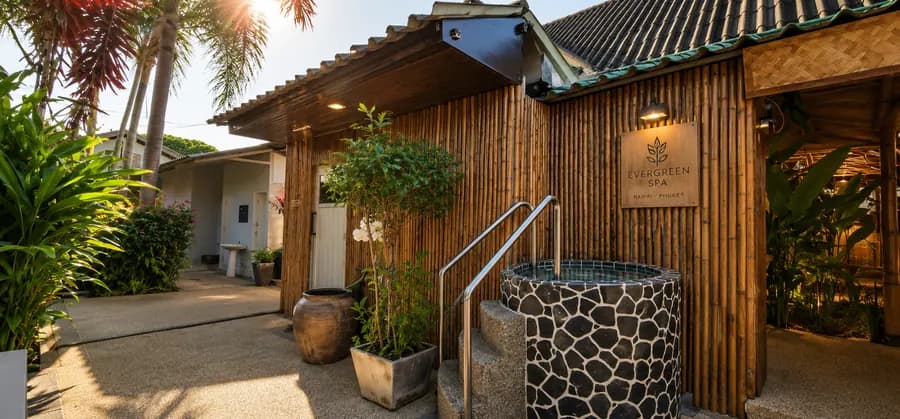 Sauna and ice bath area at Evergreen Spa Rawai